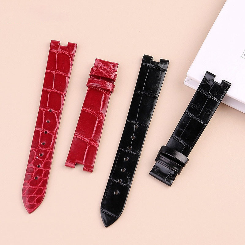 Replacement Notched Crocodile Leather Strap for Cartier Ballon Blanc W4BL0003/WJBL0006/WJBL0005