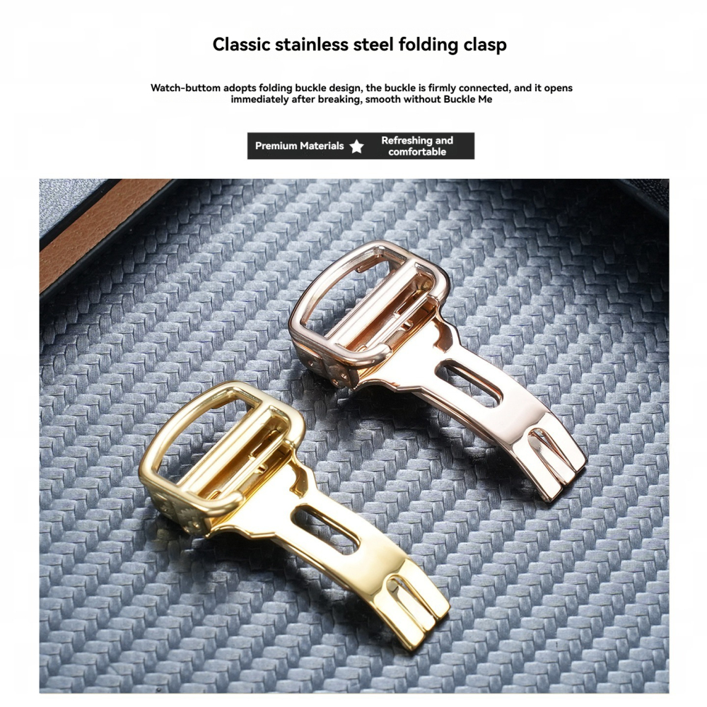 Replacement Bamboo Crocodile Grain Leather Strap for Cartier Tank/Santos/Panthère