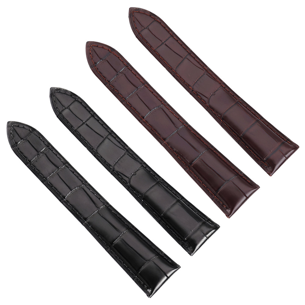 Replacement Bamboo Crocodile Grain Leather Strap for Cartier Tank/Santos/Panthère