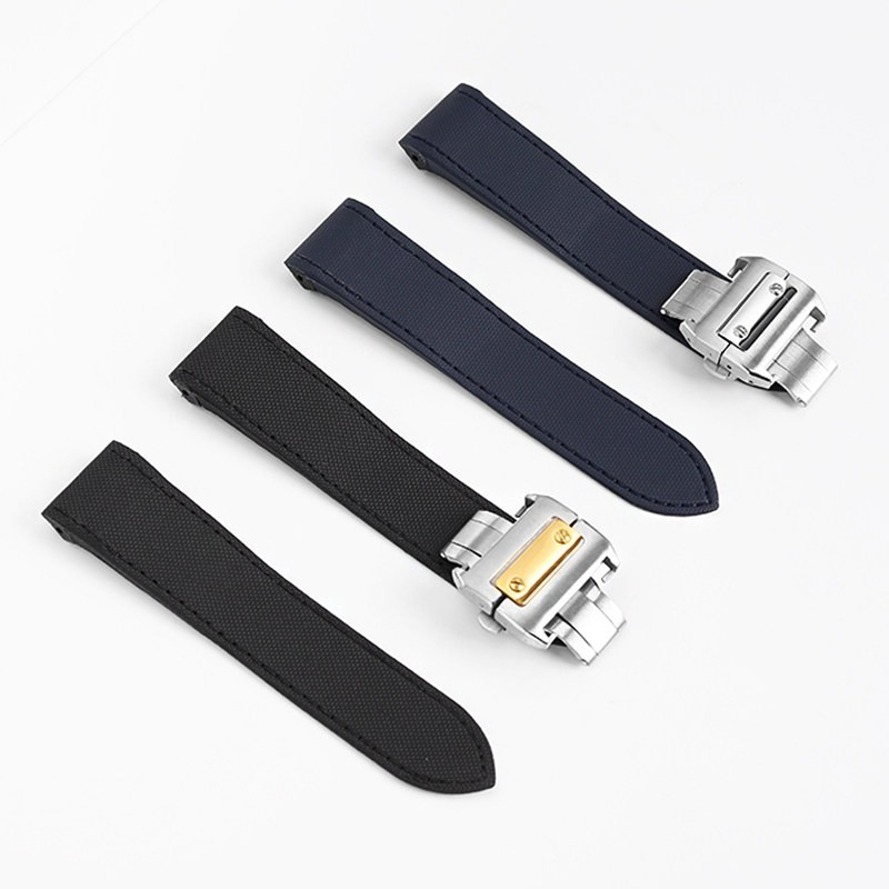 Replacement Nylon Texture Strap for Cartier Santos 100