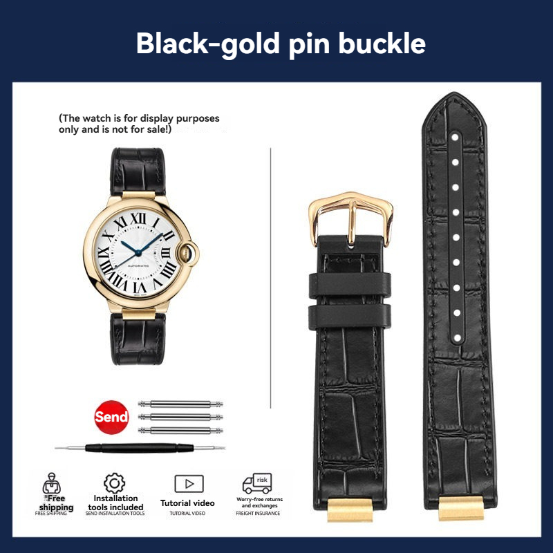 Replacement Rubber or Leather Strap for Cartier Ballon Bleu