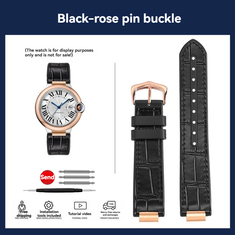 Replacement Rubber or Leather Strap for Cartier Ballon Bleu