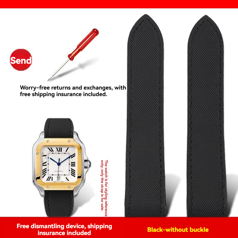 Replacement Nylon Texture Strap for Cartier Santos 100