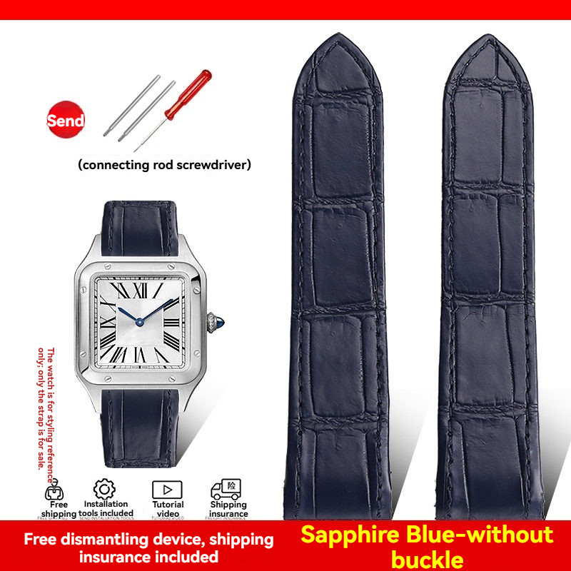 Replacement Genuine Crocodile Leather Strap for Cartier Santos 100 – 20/23mm