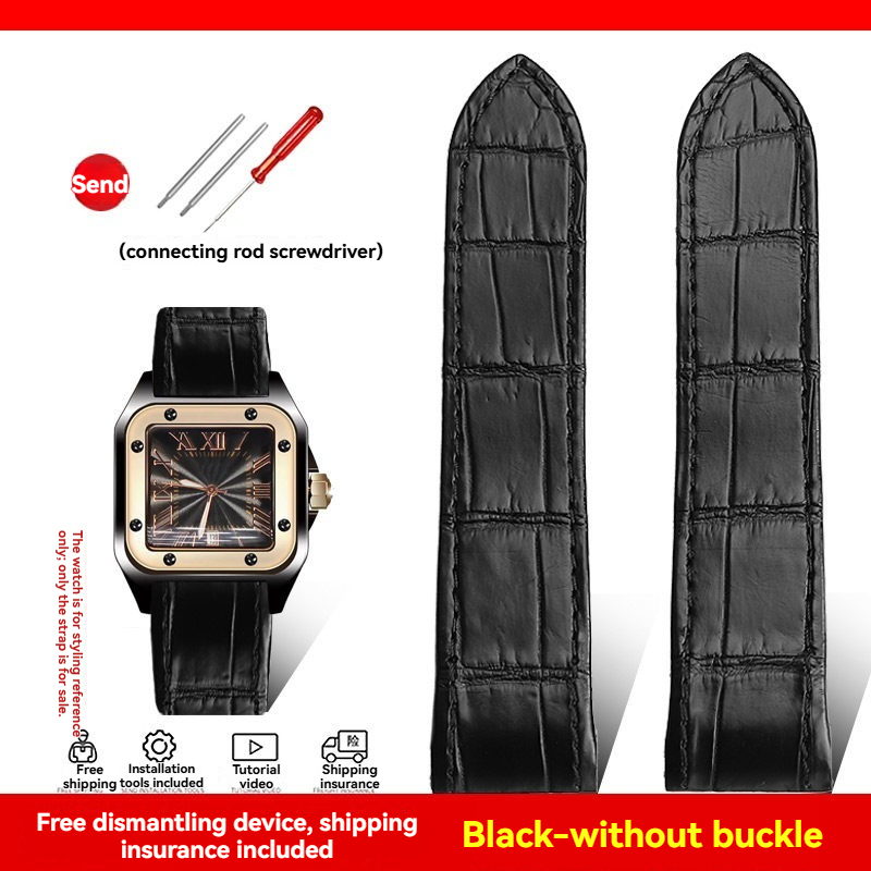 Replacement Genuine Crocodile Leather Strap for Cartier Santos 100 – 20/23mm