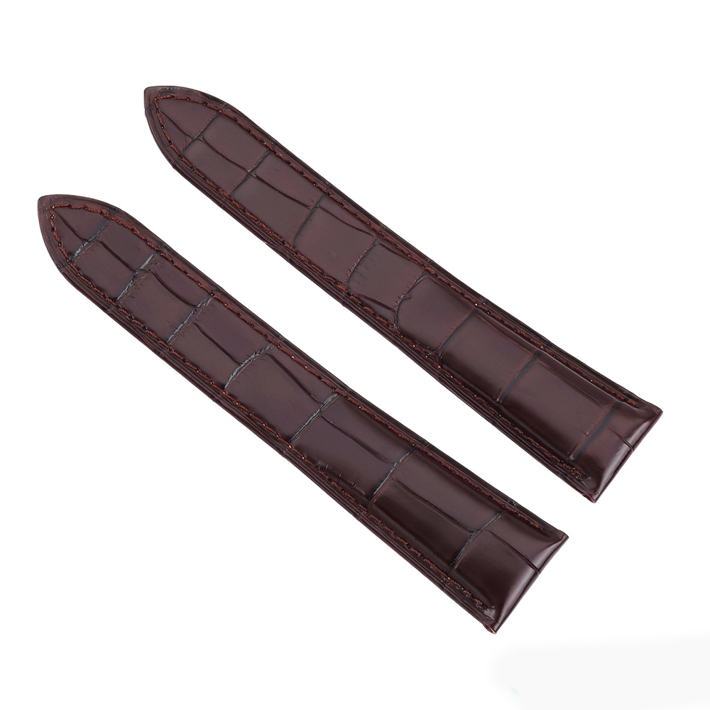 Replacement Bamboo Crocodile Grain Leather Strap for Cartier Tank/Santos/Panthère
