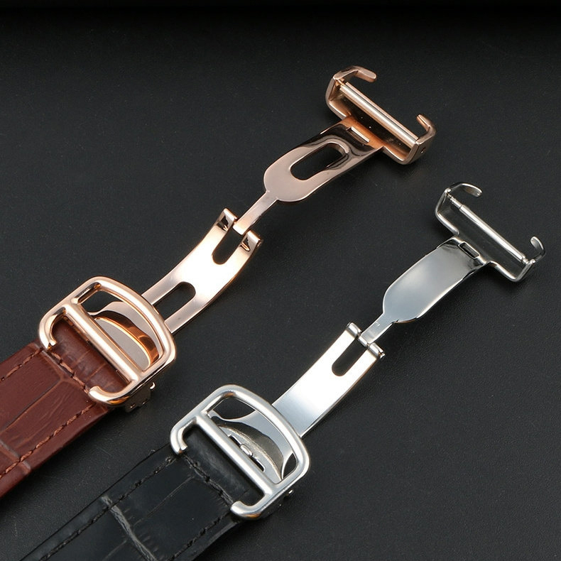 Replacement Blue Notched Leather Strap for Cartier Pasha