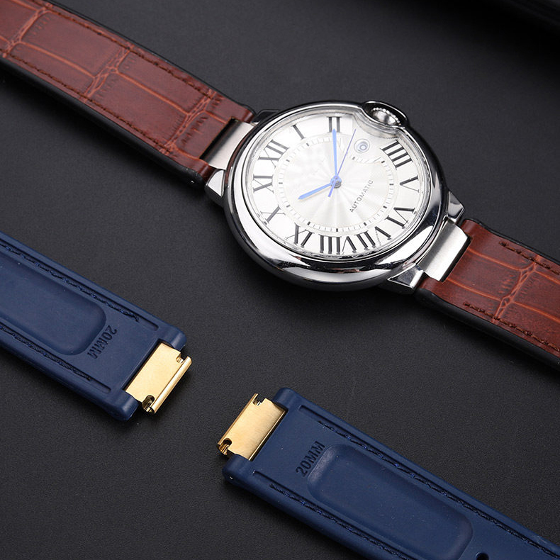 Replacement Rubber or Leather Strap for Cartier Ballon Bleu