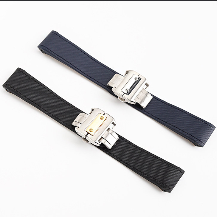 Replacement Nylon Texture Strap for Cartier Santos 100