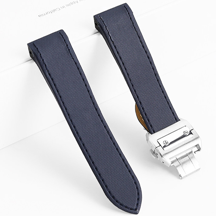 Replacement Nylon Texture Strap for Cartier Santos 100