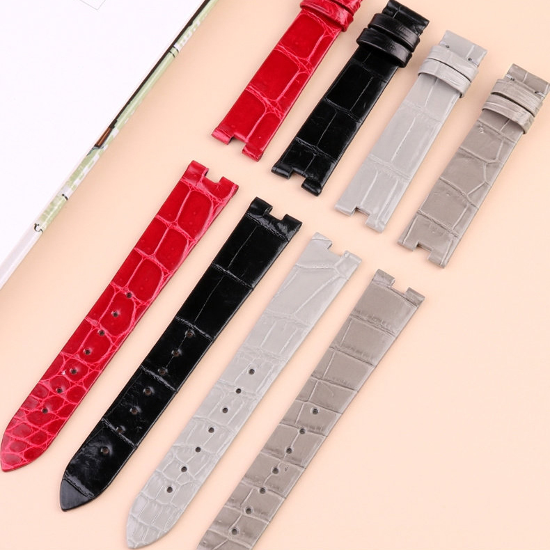 Replacement Notched Crocodile Leather Strap for Cartier Ballon Blanc W4BL0003/WJBL0006/WJBL0005
