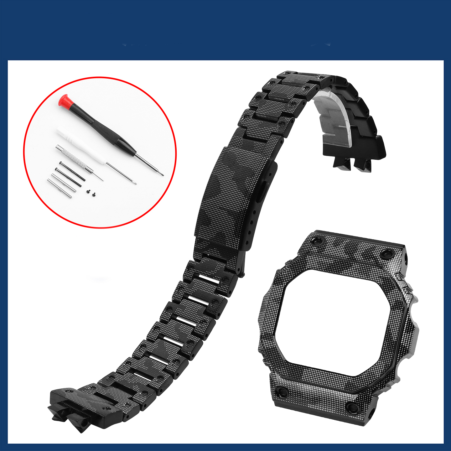 Replacement Stainless Steel Camo Mod Kit for Casio GMW-B5000