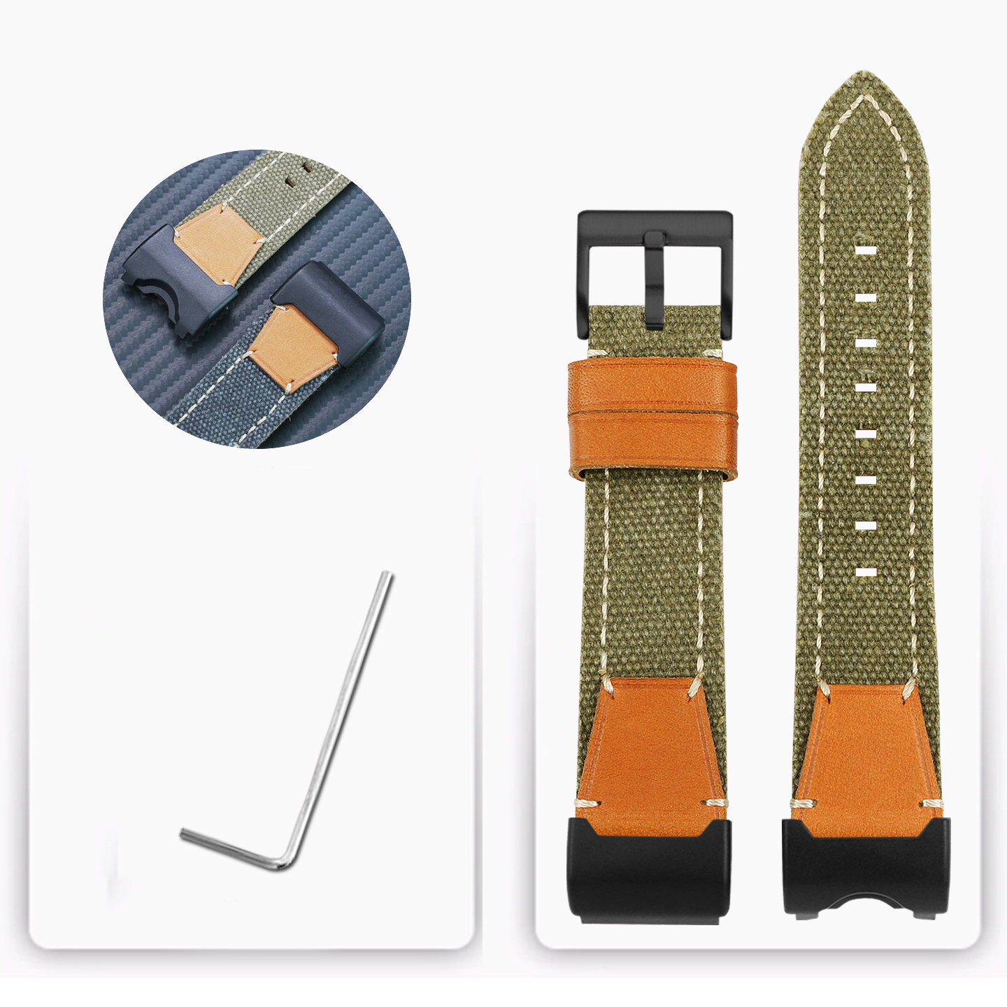 Replacement Soft Canvas Strap for Casio GWG-1000 Mudmaster
