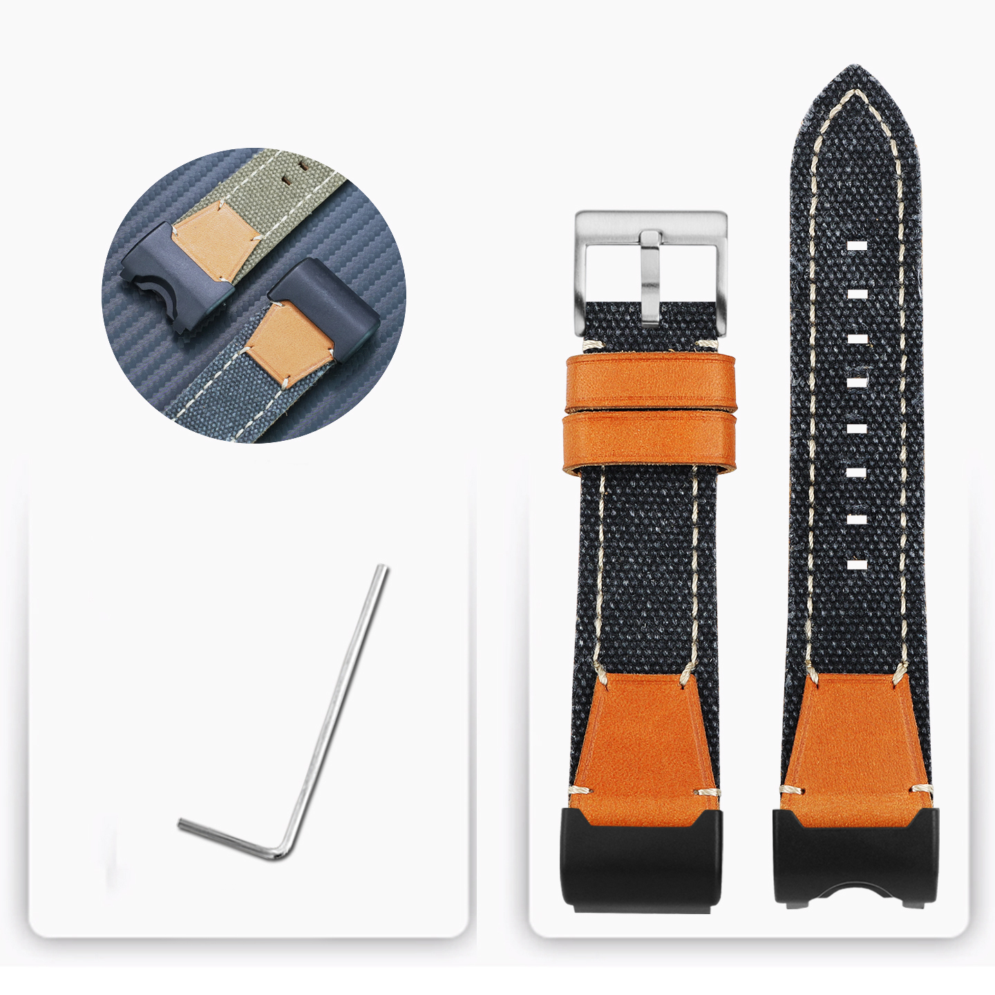 Replacement Soft Canvas Strap for Casio GWG-1000 Mudmaster
