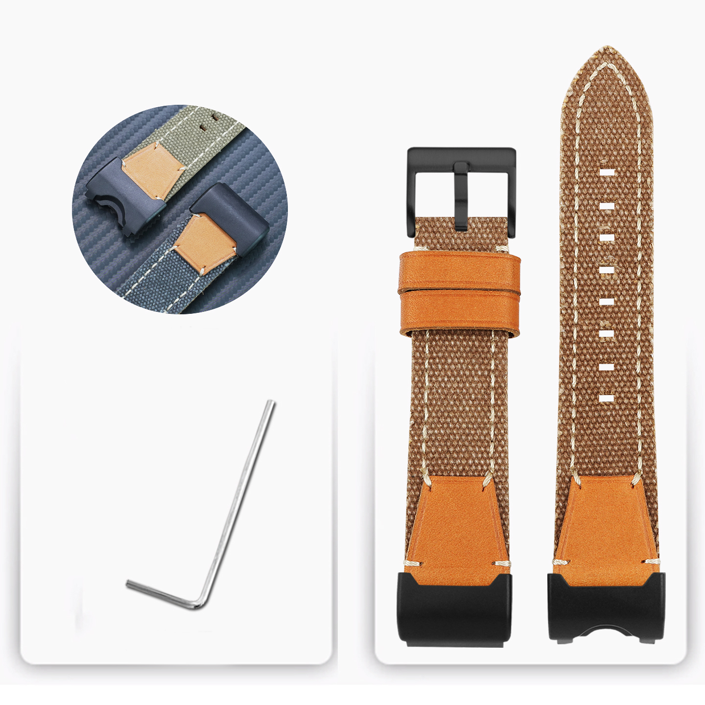 Replacement Soft Canvas Strap for Casio GWG-1000 Mudmaster