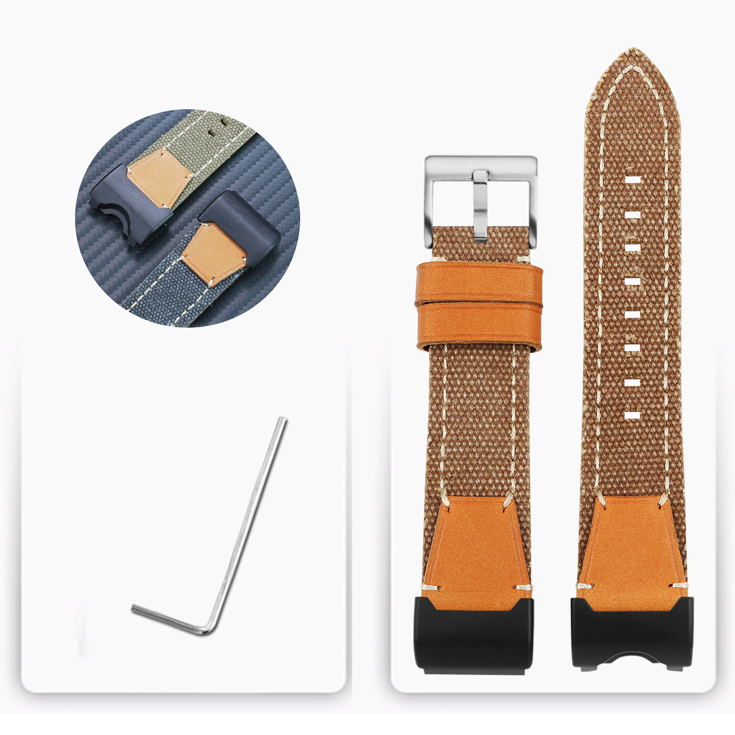 Replacement Soft Canvas Strap for Casio GWG-1000 Mudmaster