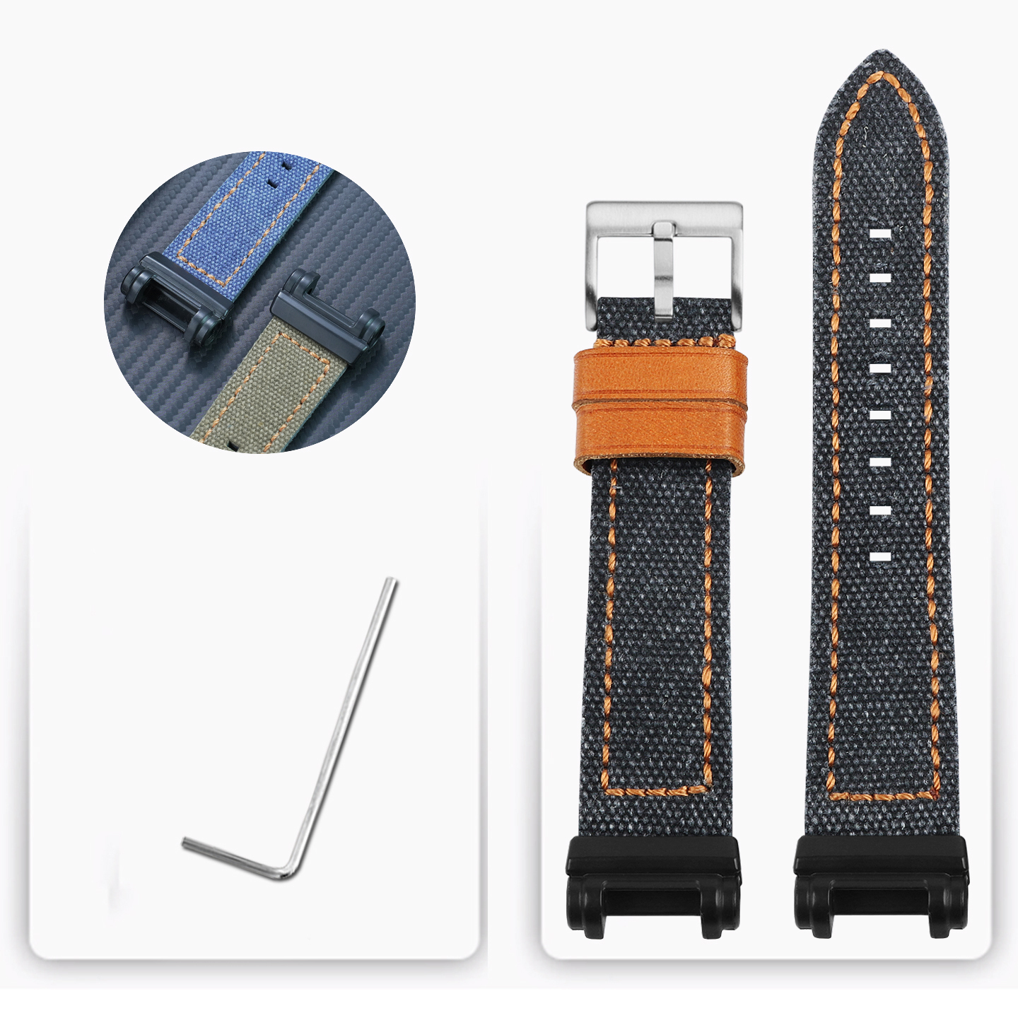 Replacement Canvas/Nylon Strap for Casio GPW-1000 Gravitymaster