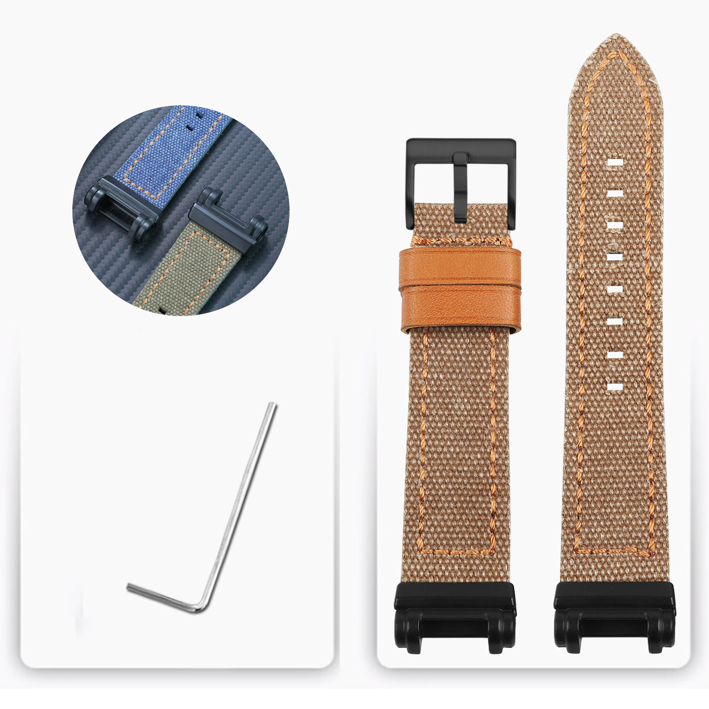 Replacement Canvas/Nylon Strap for Casio GPW-1000 Gravitymaster