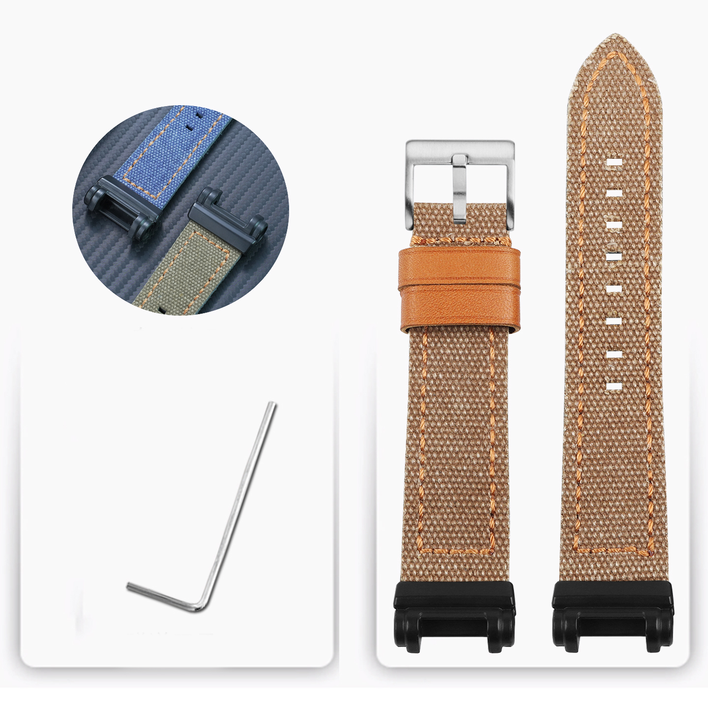 Replacement Canvas/Nylon Strap for Casio GPW-1000 Gravitymaster