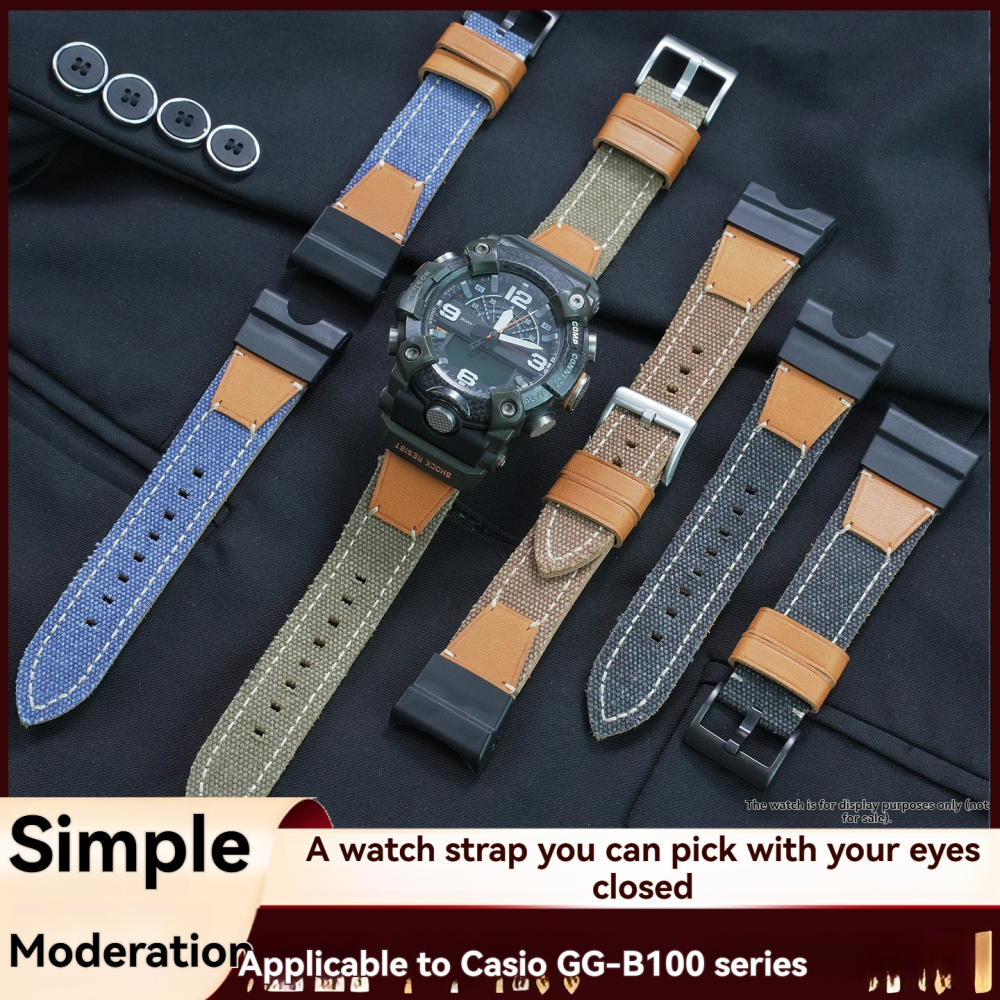 Replacement Nylon & Leather Strap for Casio GG-B100 Mudmaster