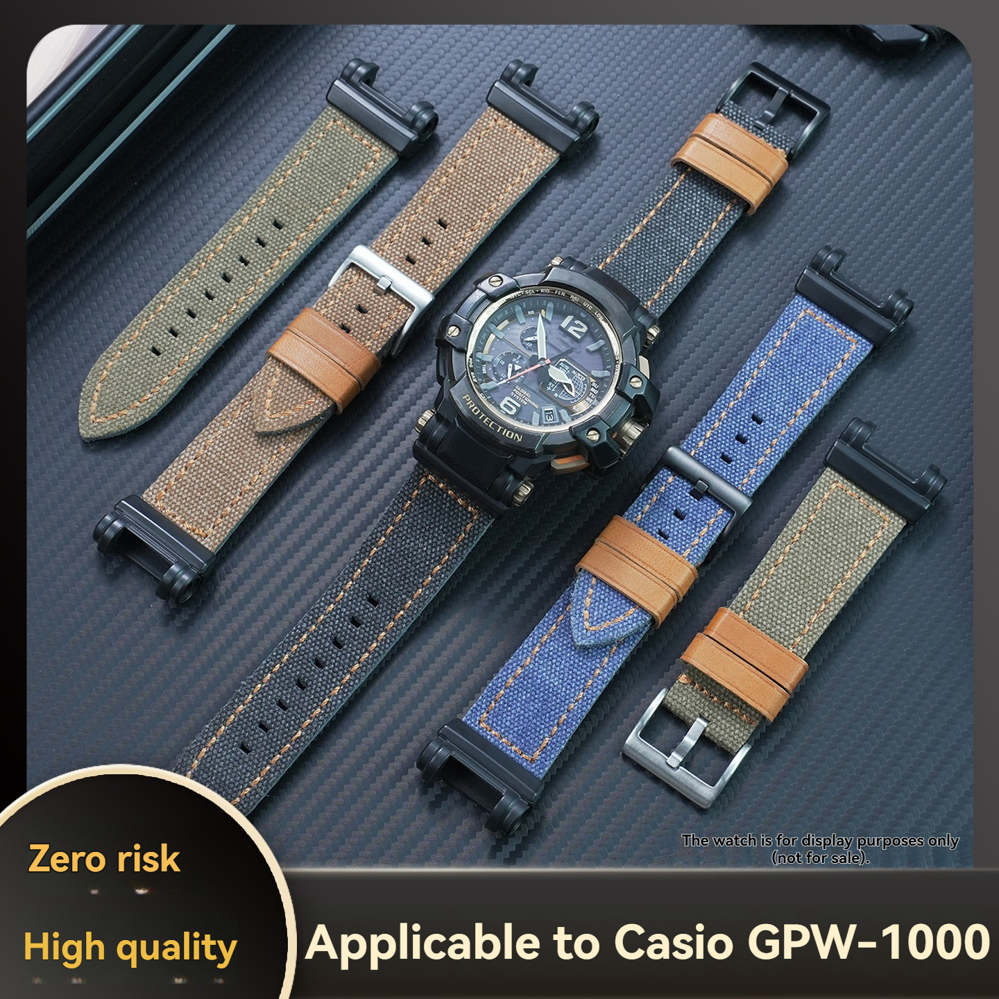 Replacement Canvas/Nylon Strap for Casio GPW-1000 Gravitymaster
