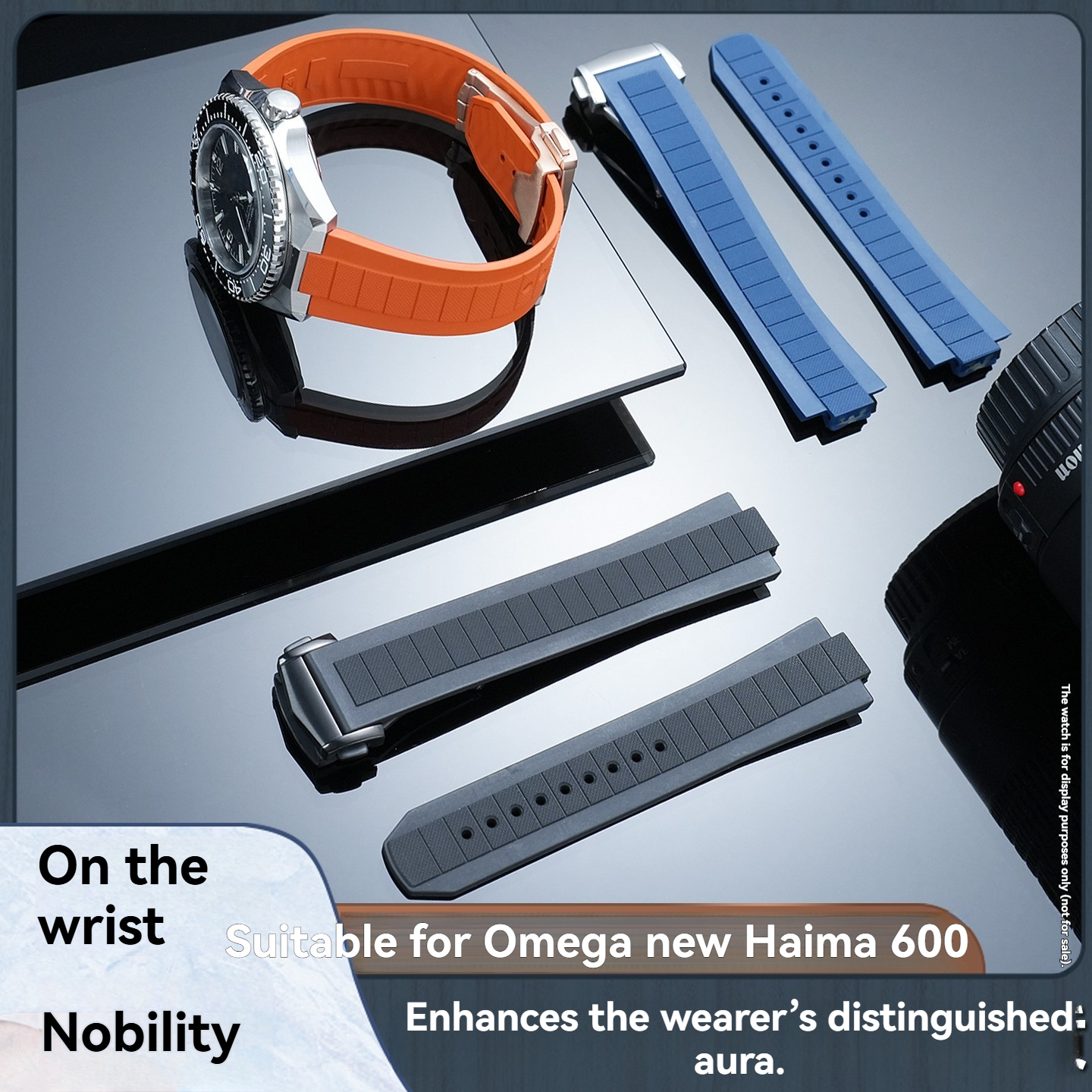 Replacement FKM Rubber Strap for Omega Seamaster 600