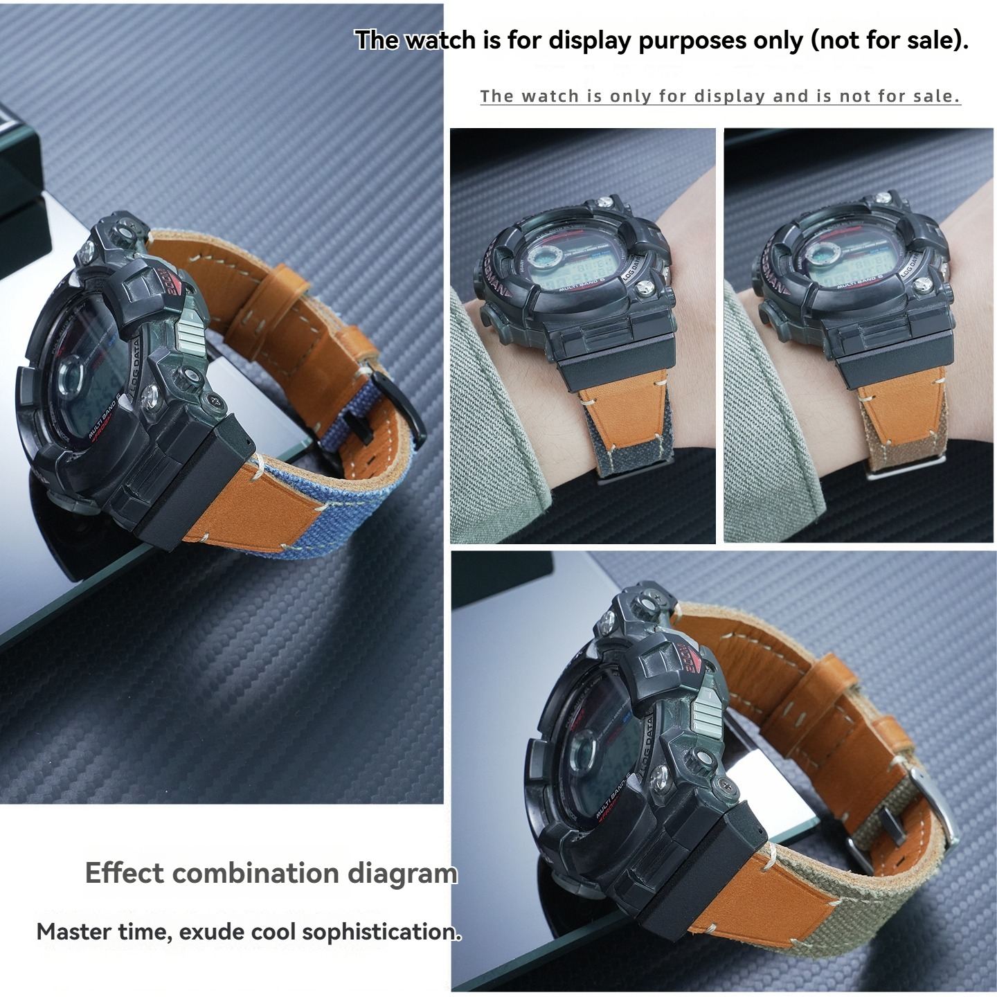 Replacement Nylon & Leather Strap for Casio GWF-1000 Frogman