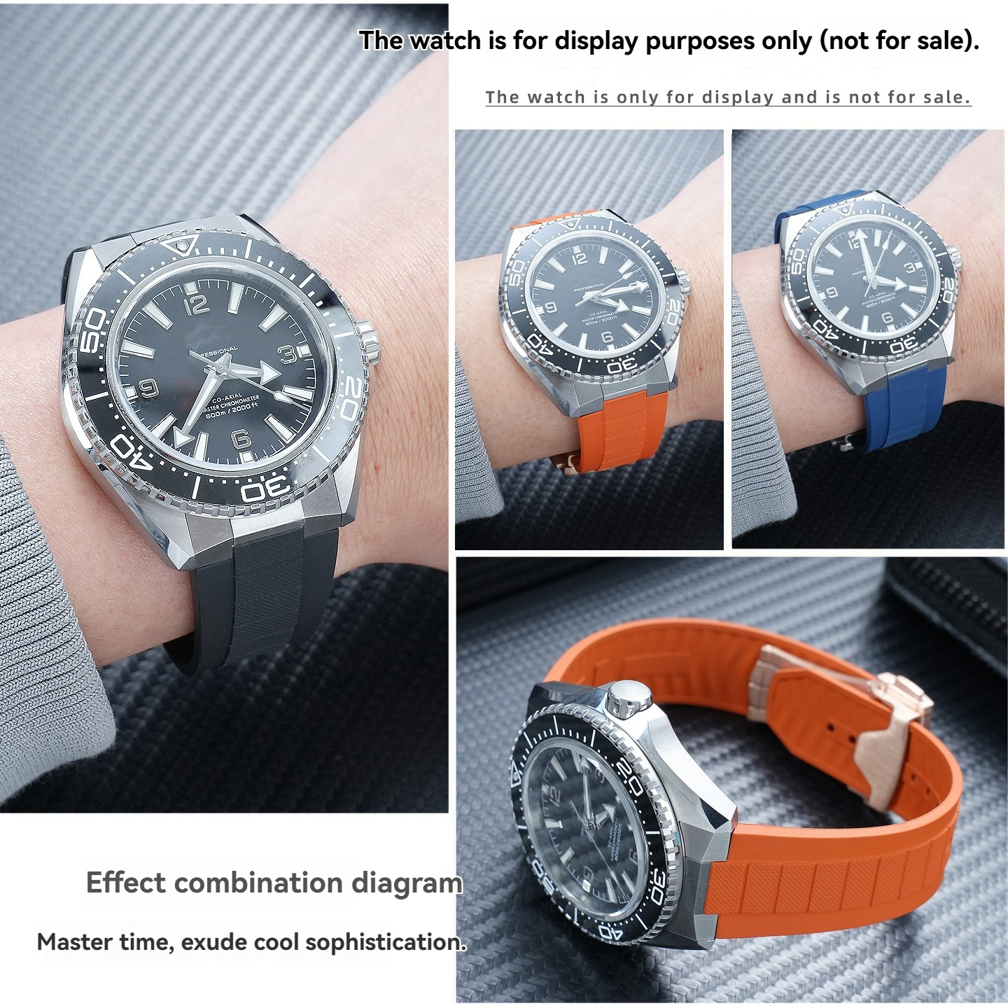 Replacement FKM Rubber Strap for Omega Seamaster 600