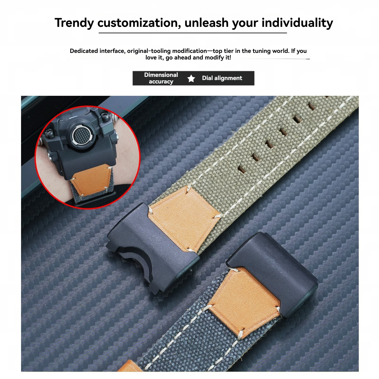 Replacement Soft Canvas Strap for Casio GWG-1000 Mudmaster