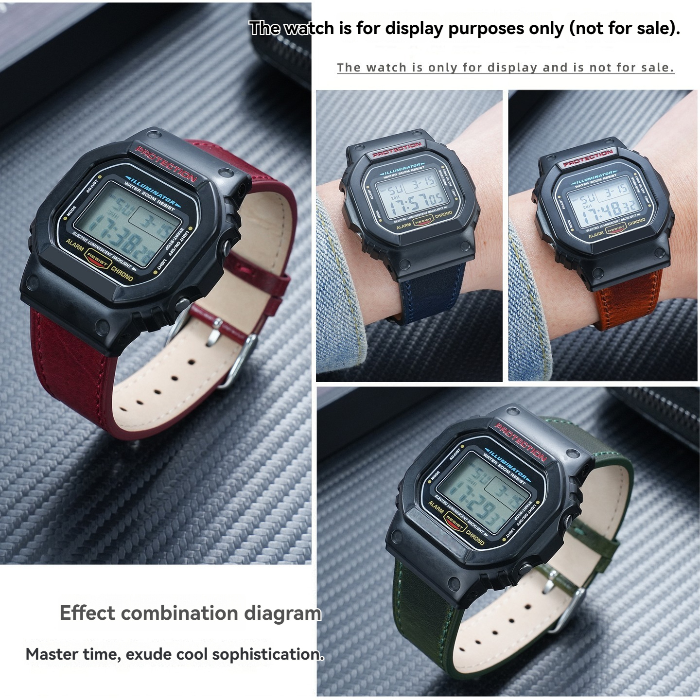 Replacement Convex Vintage Leather Strap for Casio DW5600/GW5000/GWM5610