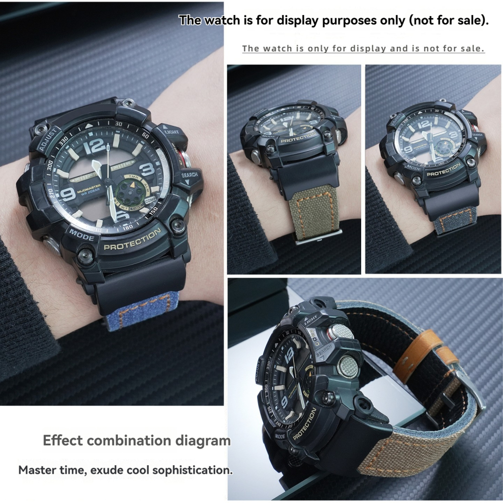 Replacement Nylon & Leather Strap for Casio GG-1000/GWG-1000
