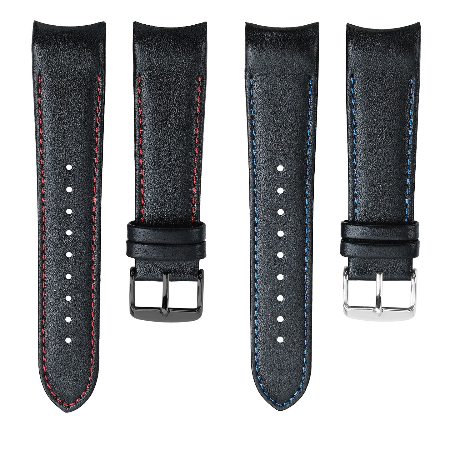 Replacement Curved Leather Strap for Casio EQS-500C/EQW-M600/ERA-200