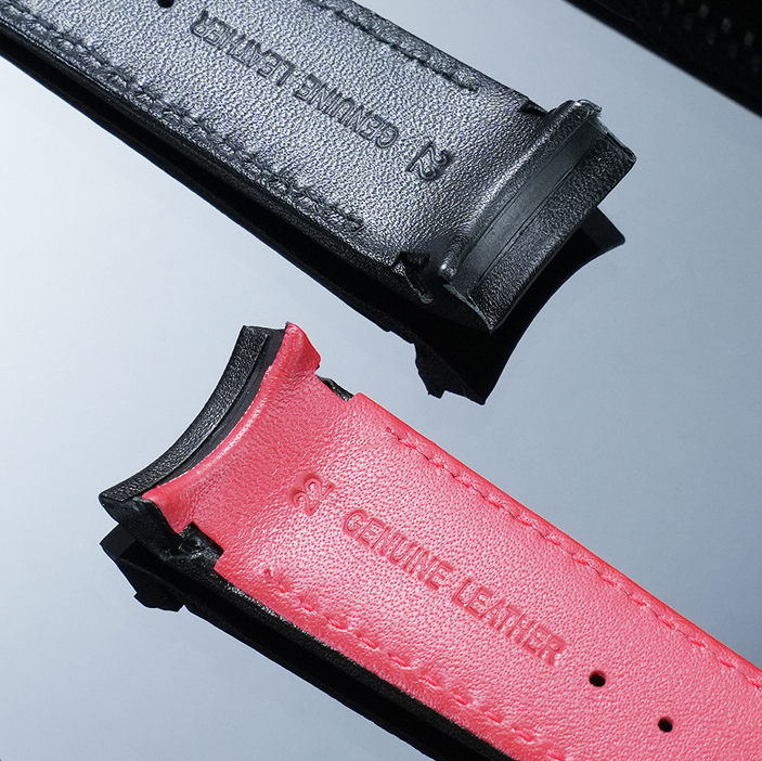 Replacement Curved Leather Strap for Casio EQS-500C/EQW-M600/ERA-200