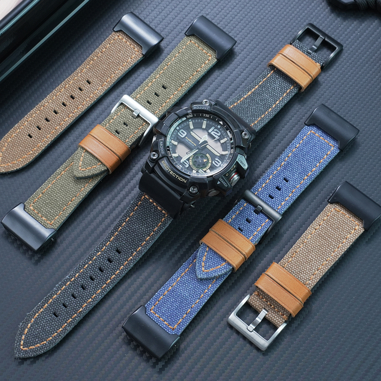 Replacement Nylon & Leather Strap for Casio GG-1000/GWG-1000