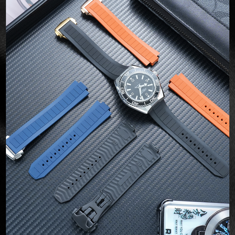 Replacement FKM Rubber Strap for Omega Seamaster 600