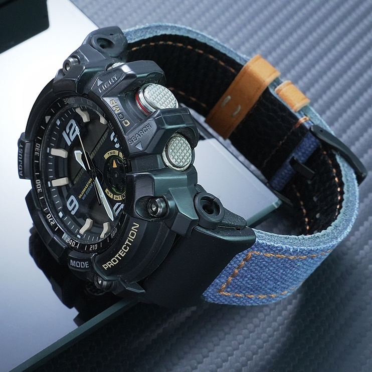Replacement Nylon & Leather Strap for Casio GG-1000/GWG-1000