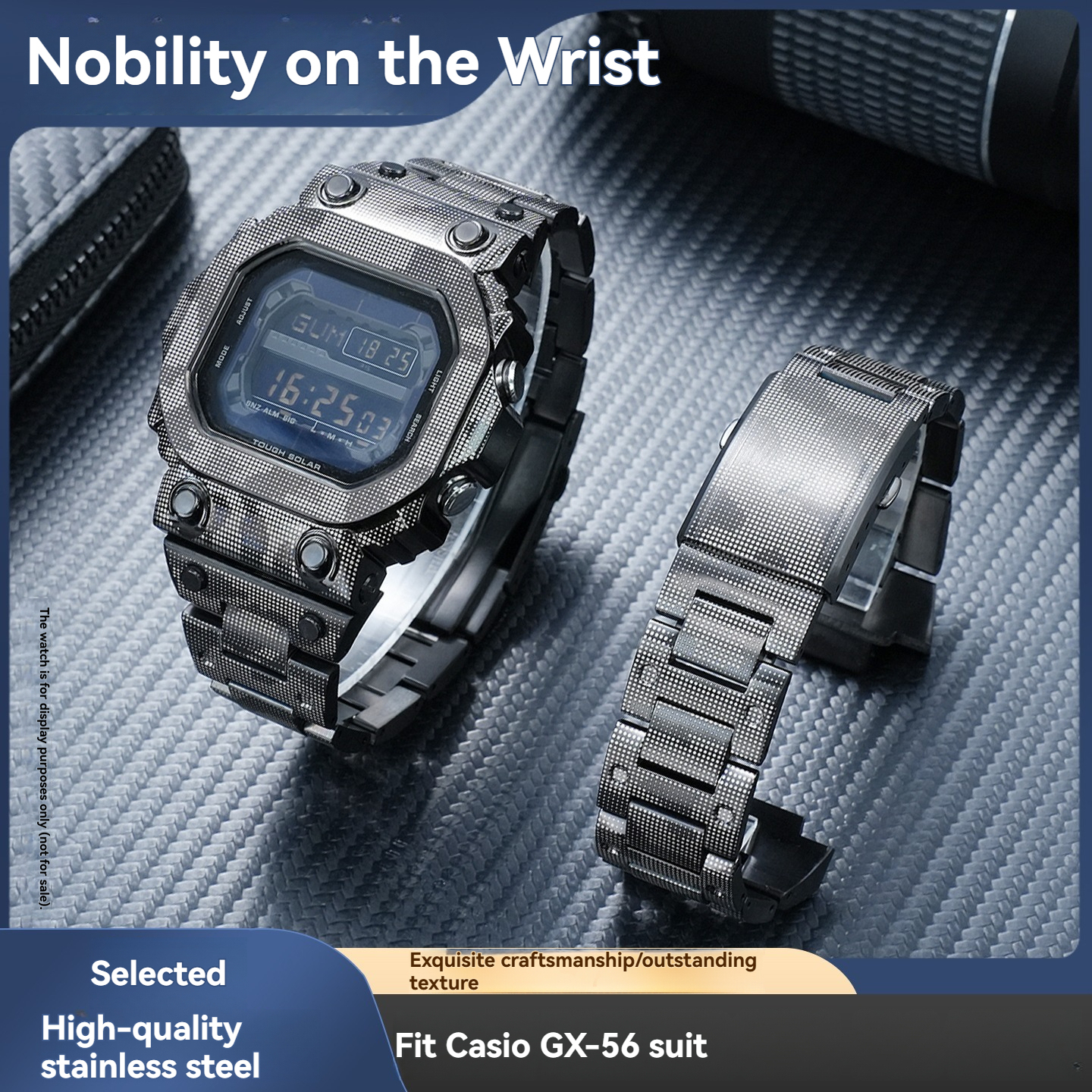 Replacement Solid Stainless Steel Case for Casio GXW-56/GX-56
