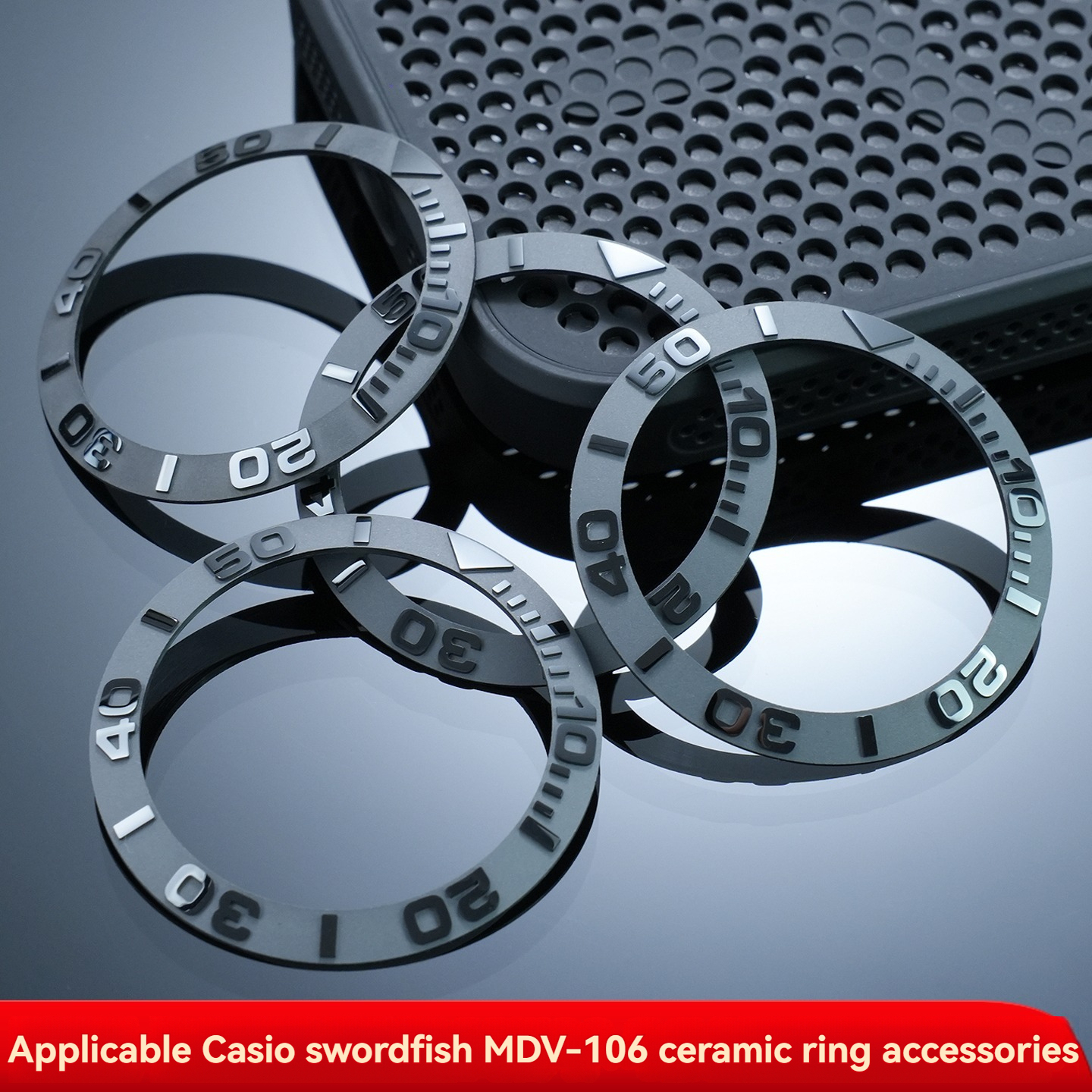 Replacement Ceramic Bezel Insert for Casio MDV-106/MDV-107