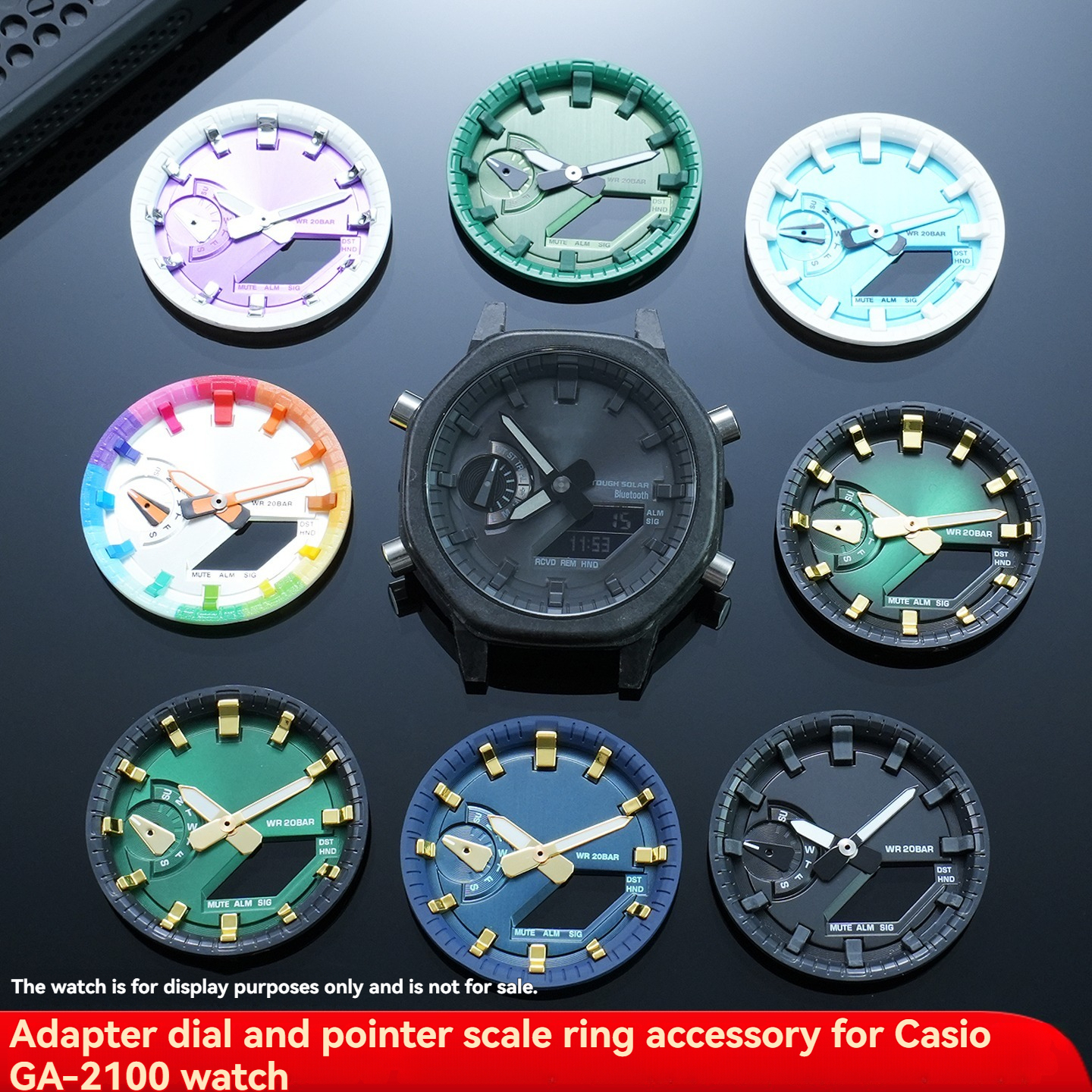 Replacement Dial Mod Kit for Casio GA-2100/GA-2110 – Metal Chapter Ring & Index Ring Set