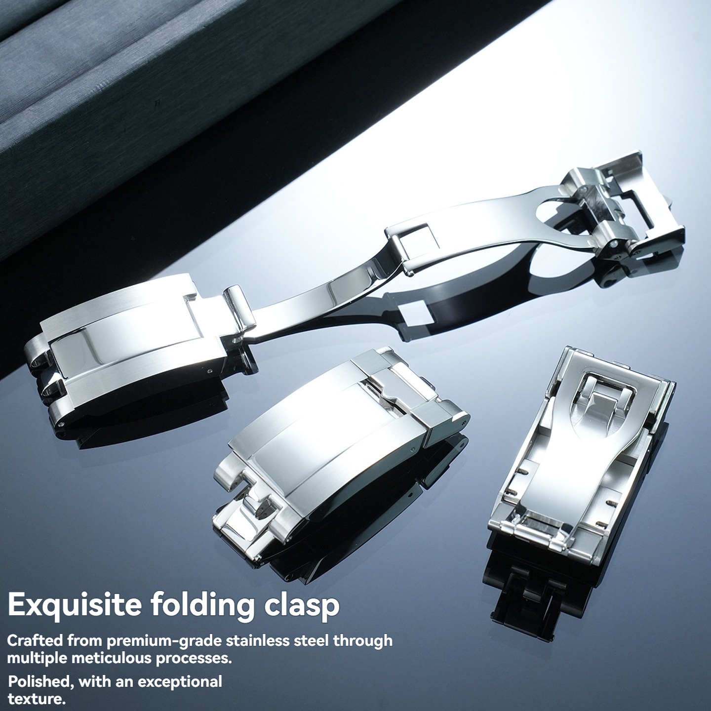 Replacement 18mm Steel Deployant Clasp for Tudor Black Bay 1958 – T-Fit Micro-Adjust Folding Buckle.