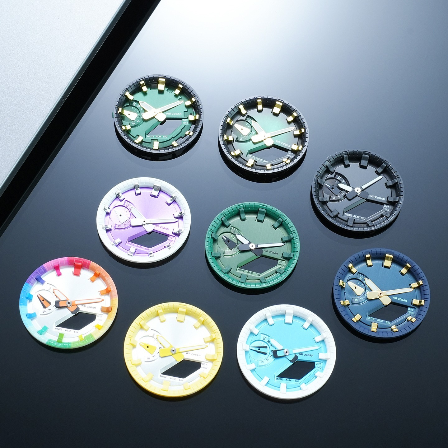 Replacement Dial Mod Kit for Casio GA-2100/GA-2110 – Metal Chapter Ring & Index Ring Set