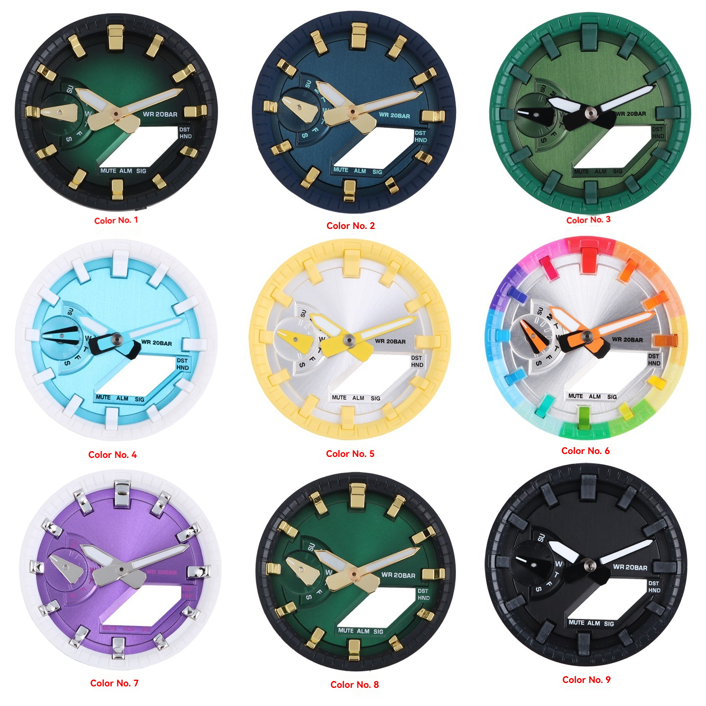 Replacement Dial Mod Kit for Casio GA-2100/GA-2110 – Metal Chapter Ring & Index Ring Set