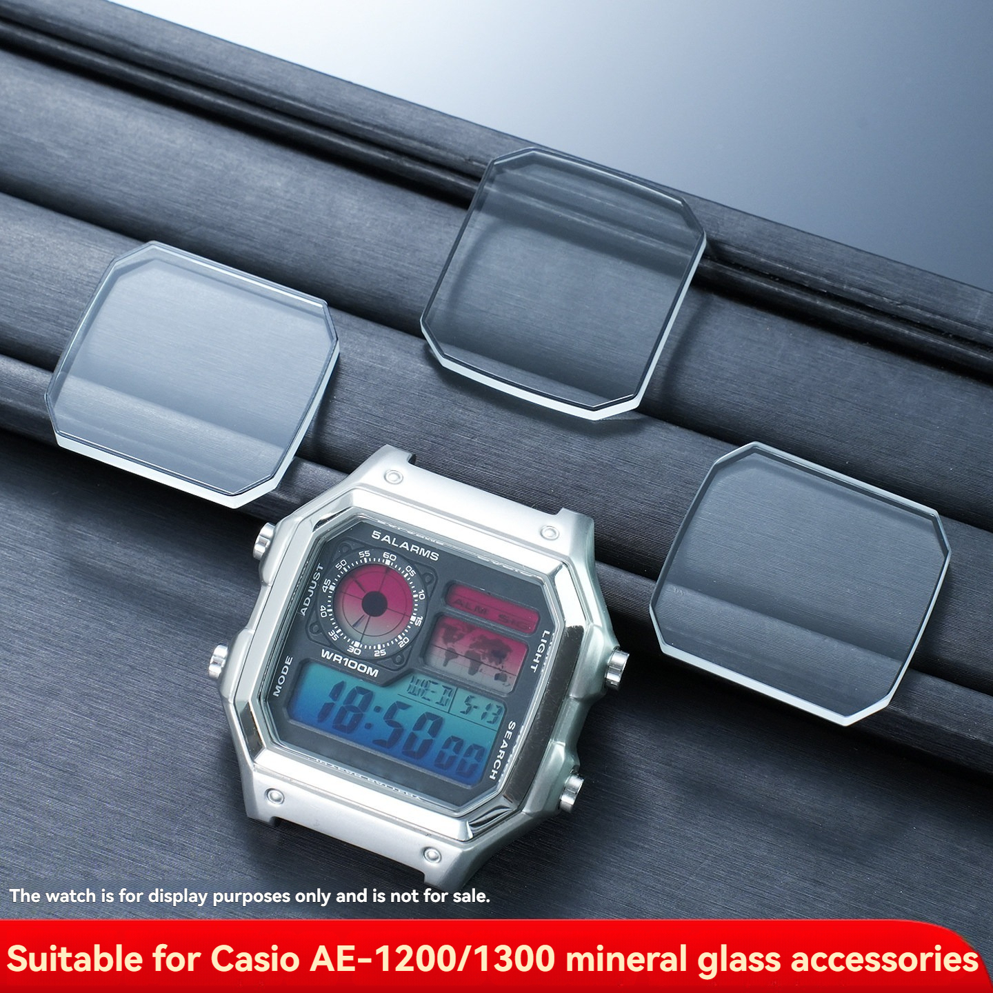 Replacement 29.7x27.5mm Mineral Glass Crystal for Casio AE-1200/AE-1300