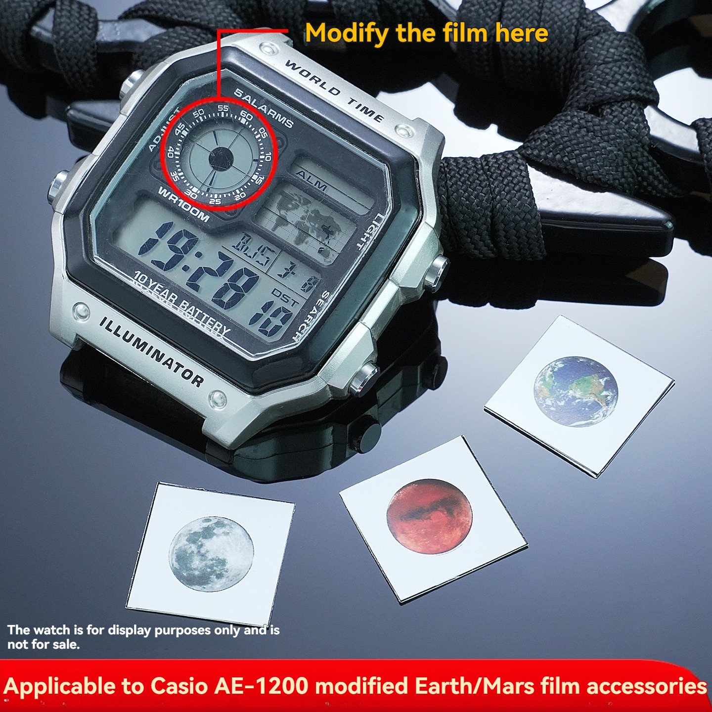 Space Theme Screen Decal for Casio AE-1200