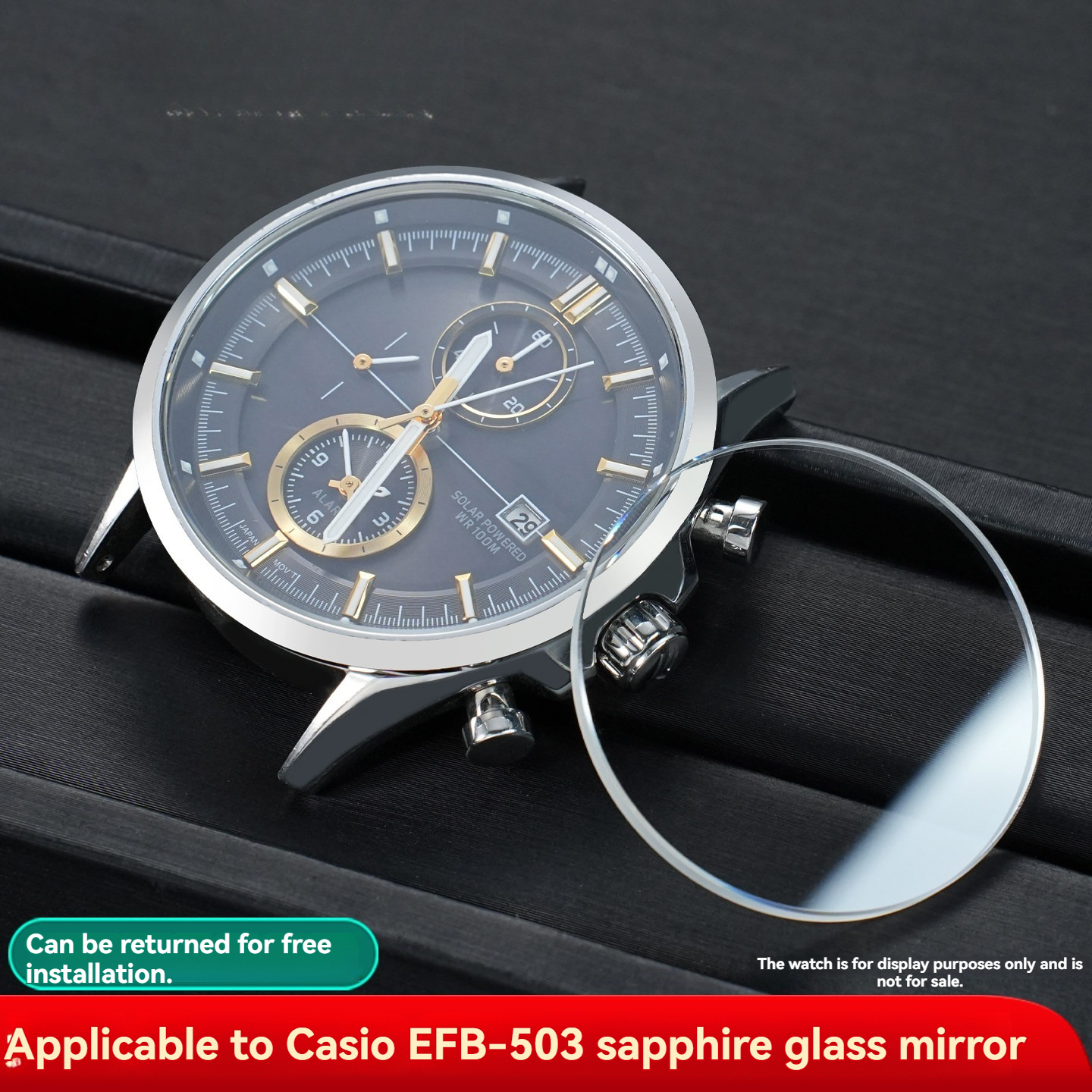 Replacement Sapphire Crystal for Casio EFB-503