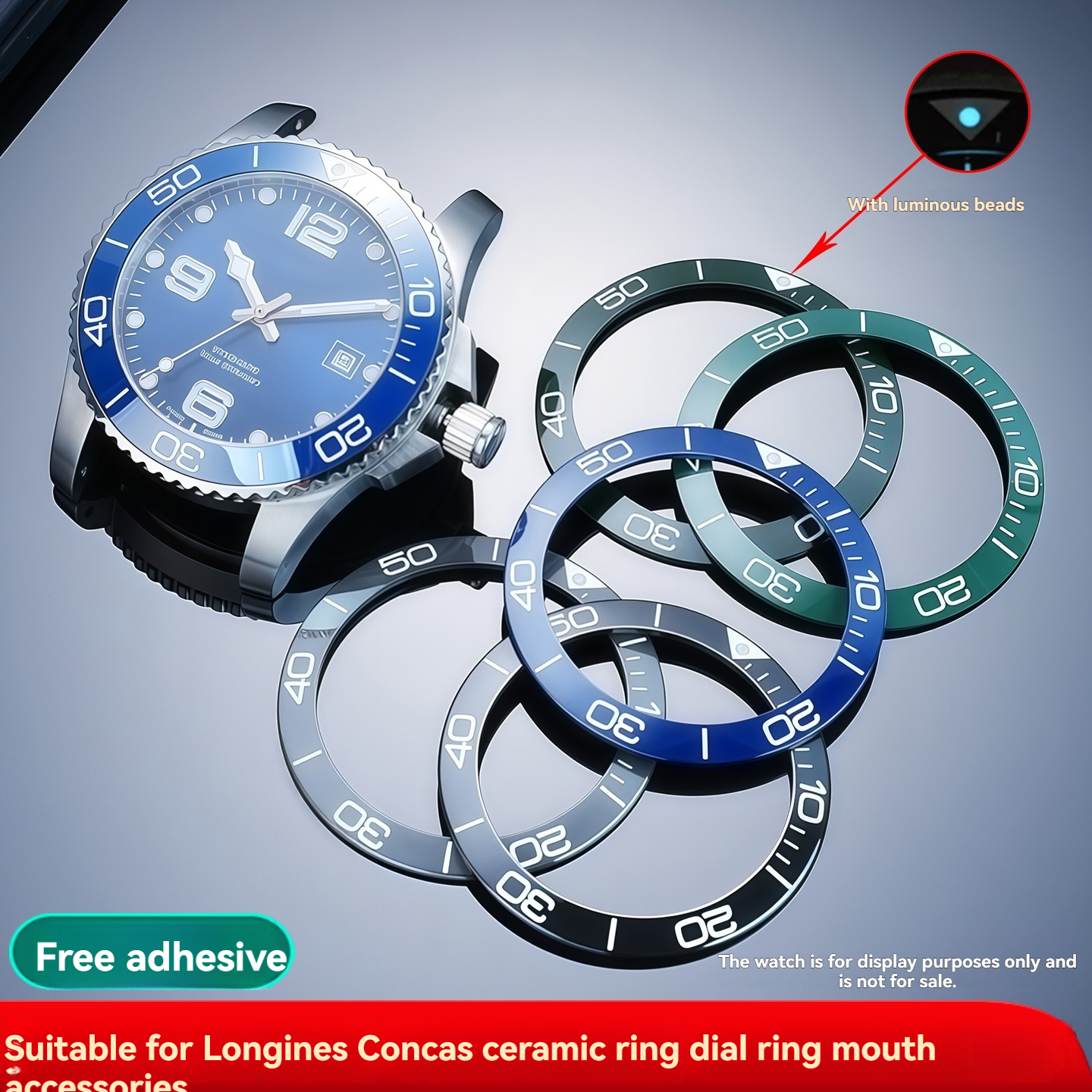 Replacement Ceramic Bezel Insert for Longines HydroConquest L3.781