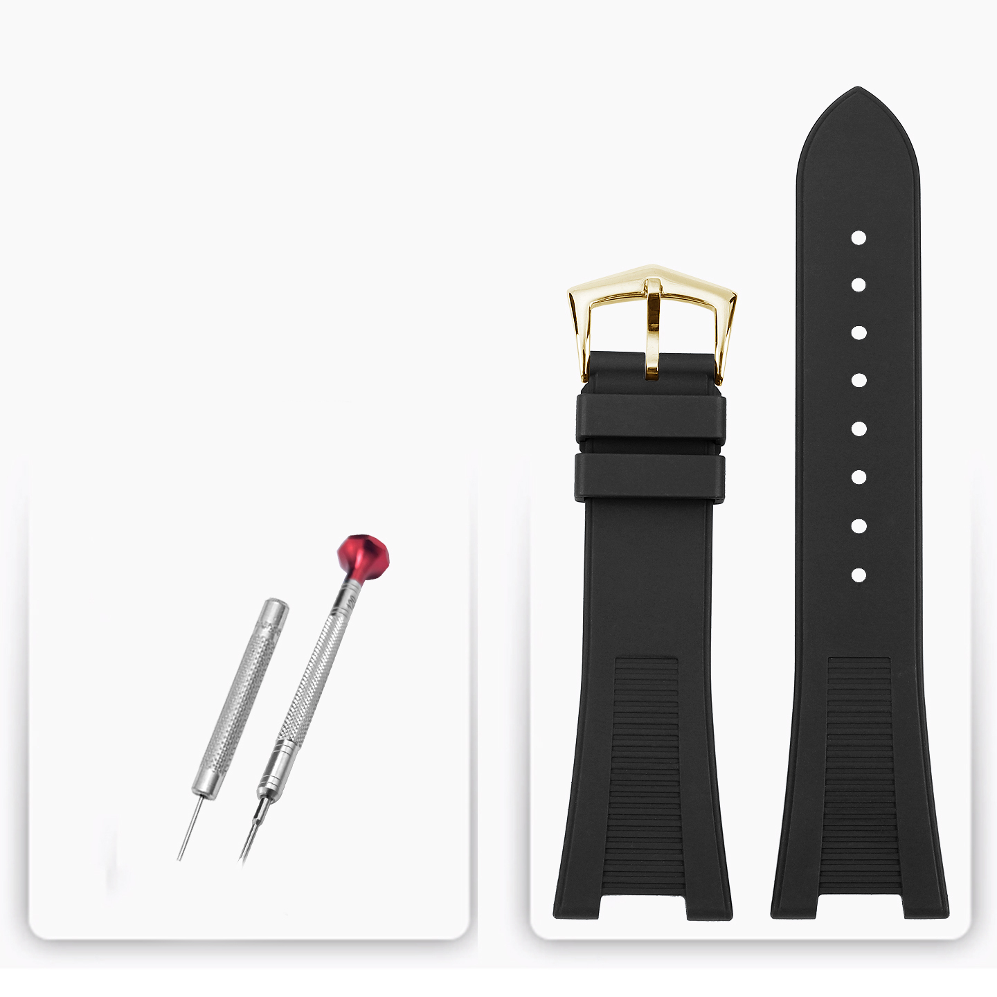 Watch strap fitted to a watch case