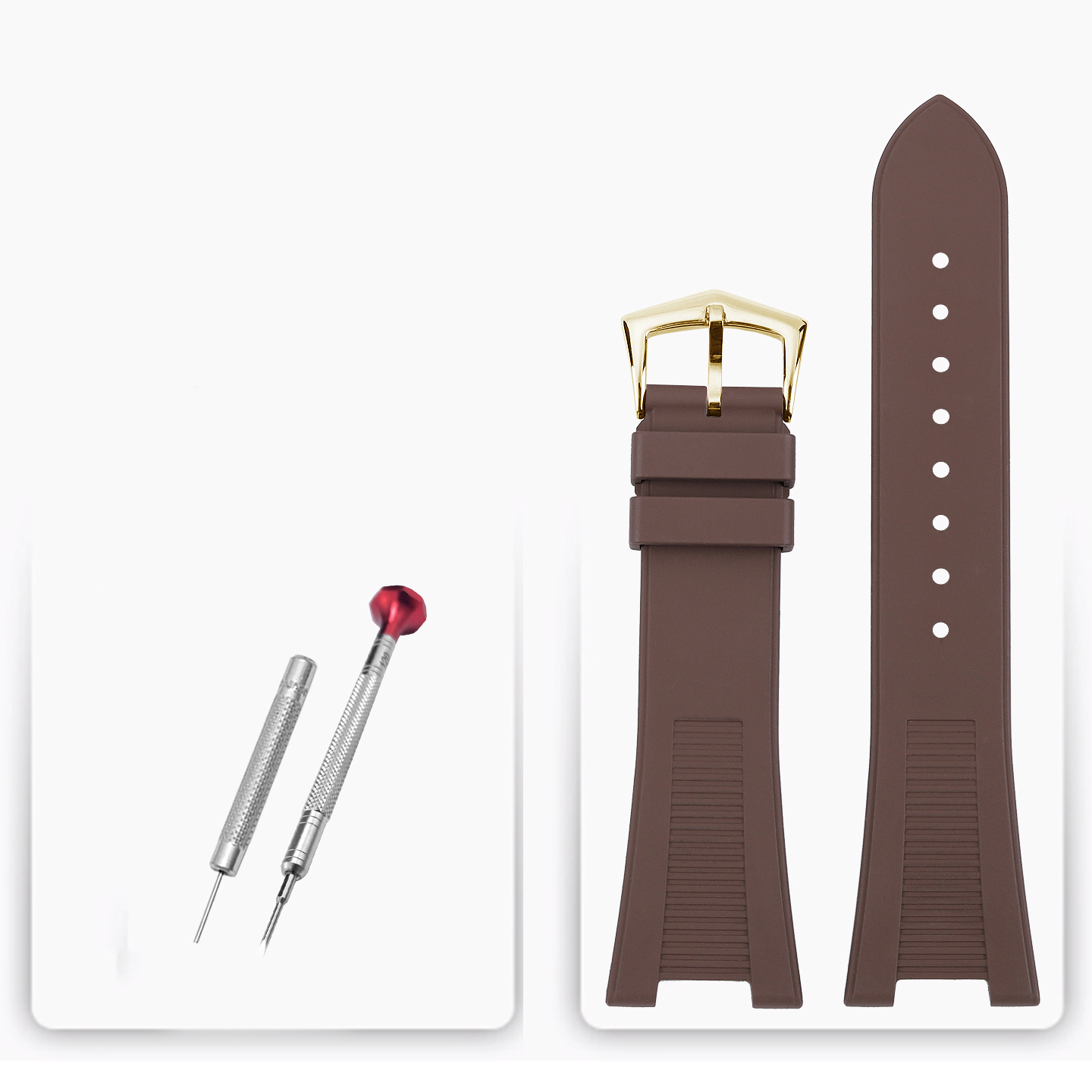 Rubber watch strap overview shot