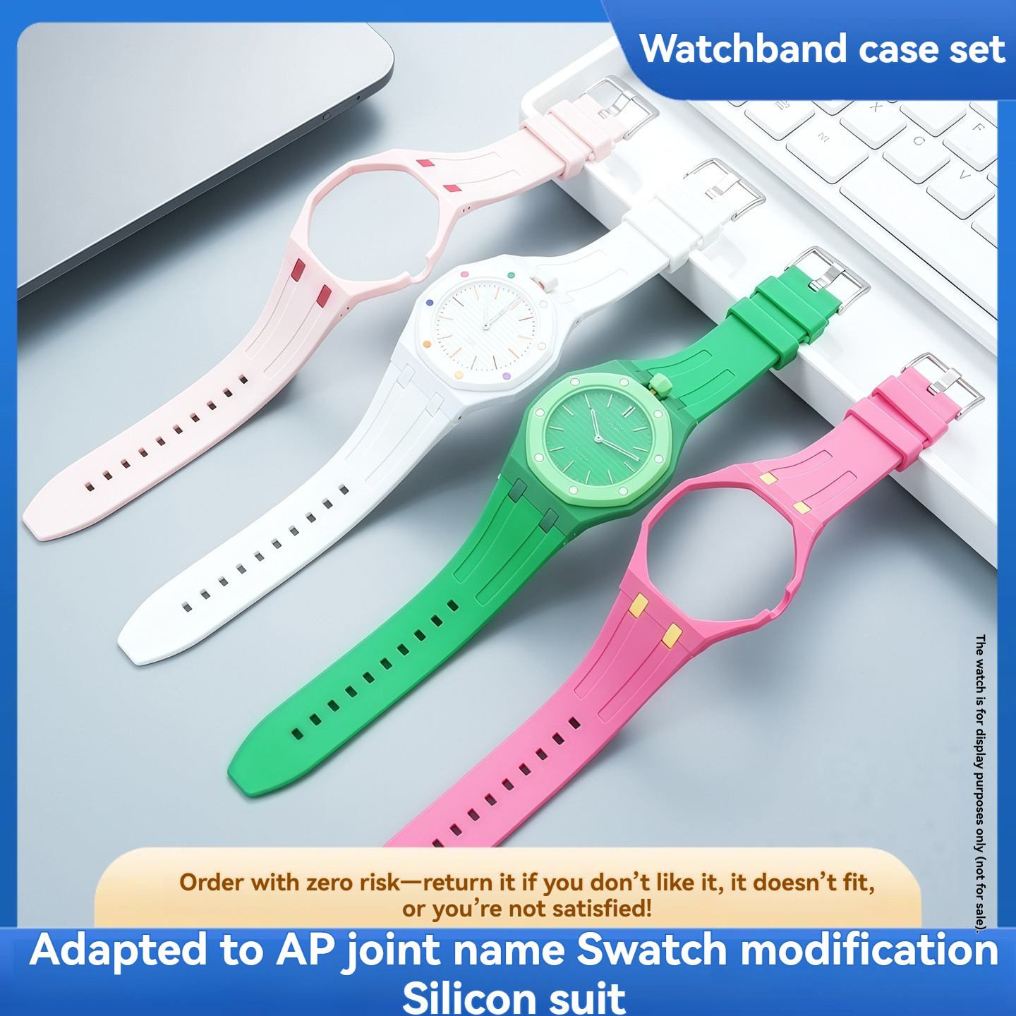 Replacement Silicone Case Strap for Swatch x AP Royal Pop