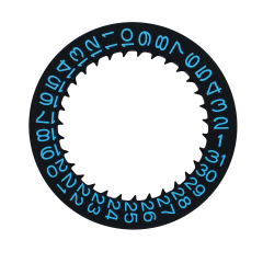 Black with Blue Text
